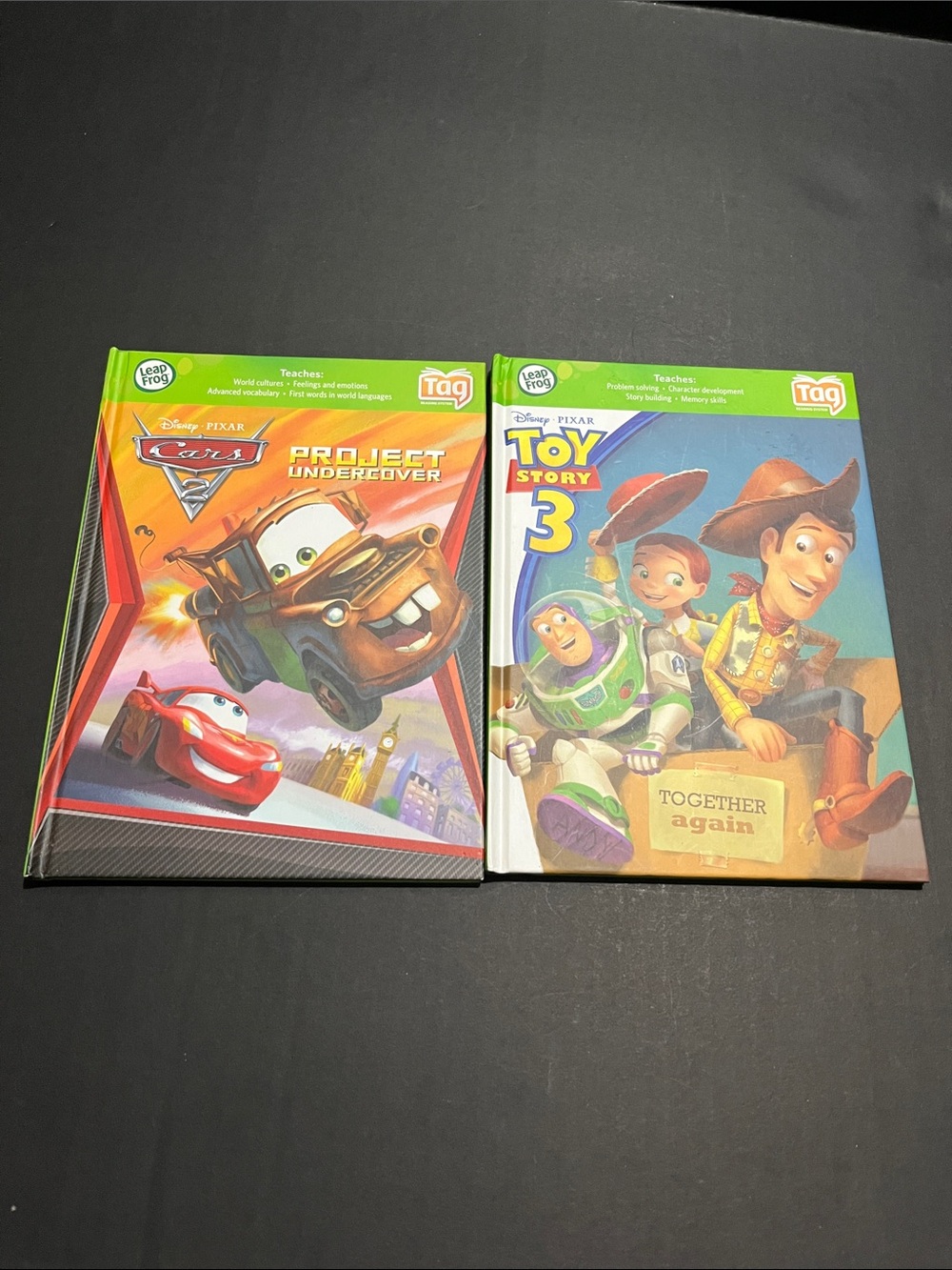Leap Frog Tag Books Disney Cars 2 Toy Story 3